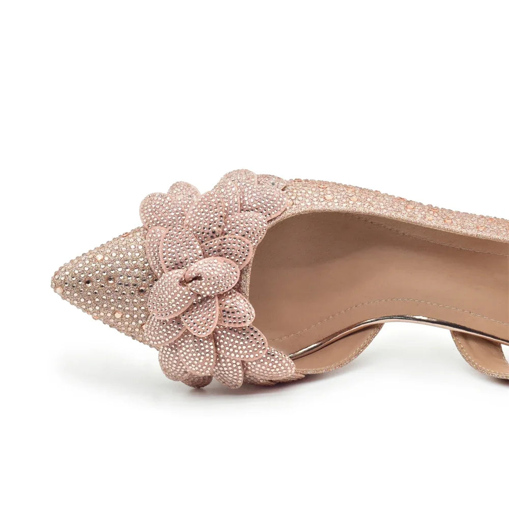 New Pointed Toe Heels with Small Bag Nigeria Fashion Party Women's Shoes and Bags Decorated with Rhinestone Wedding Shoes Bride