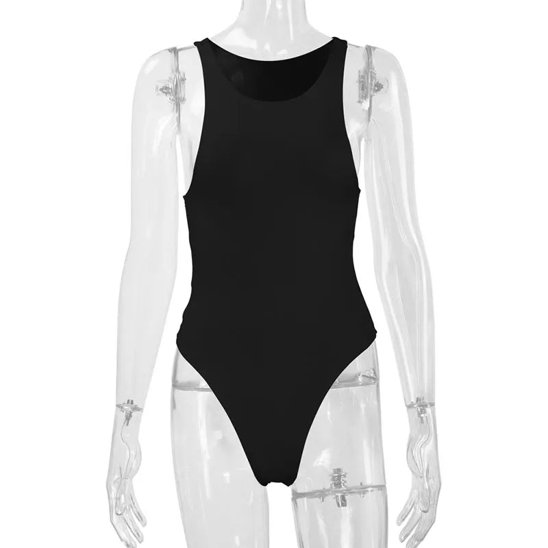 2025 Zomer Effen Kleur Vrouwen Bodysuits Y2K Streetwear Mouwloos Vest Bodysuit Vrouwelijke Sexy Bodycon Club Korte Playsuits Mujer