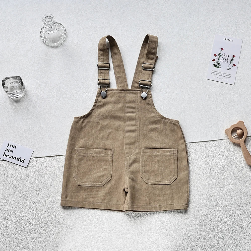 Herfst Nieuwe Effen Kinder Overall Denim Meisjes Jumpsuits Slip Jongens Jarretelbroek Outfits 1-5 Jaar Unisex