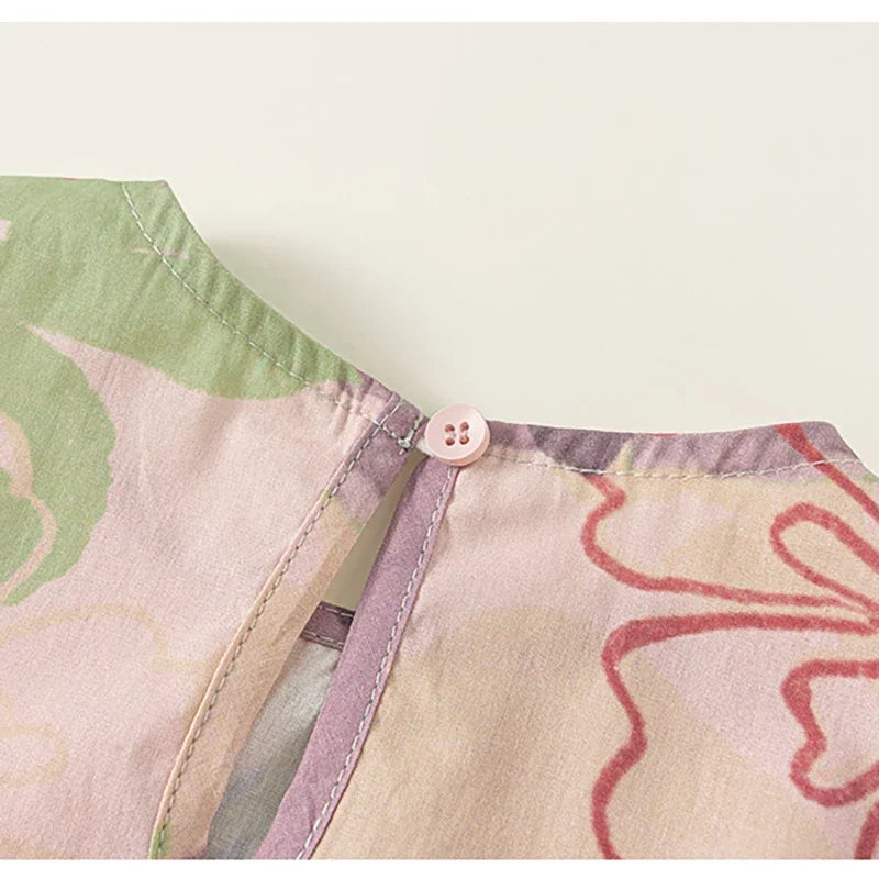 New Summer Girls Printing Dress Kids Cute Sleeveless Multi-Colour Dress Children Loose Thin Clothes 1-7T Girls