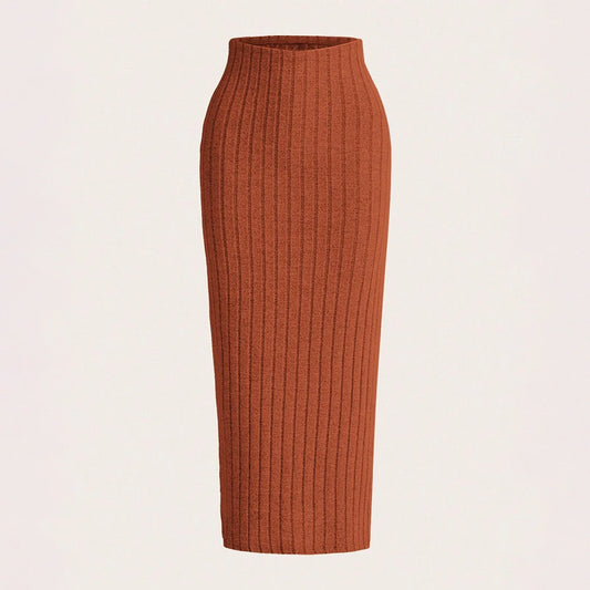 Women's Skirts  Autumn Winter Decent Plain Natural Waist MIDI Wrap Casual Skirts