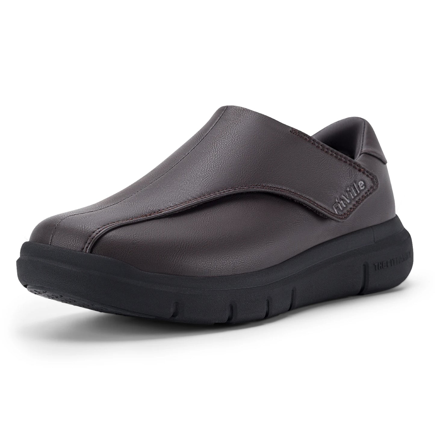 Men's Leather Shoes Diabetic Shoes Casual Oxford Shoes Adjustable Lightweight Formal Business Shoes for Swollen Feet