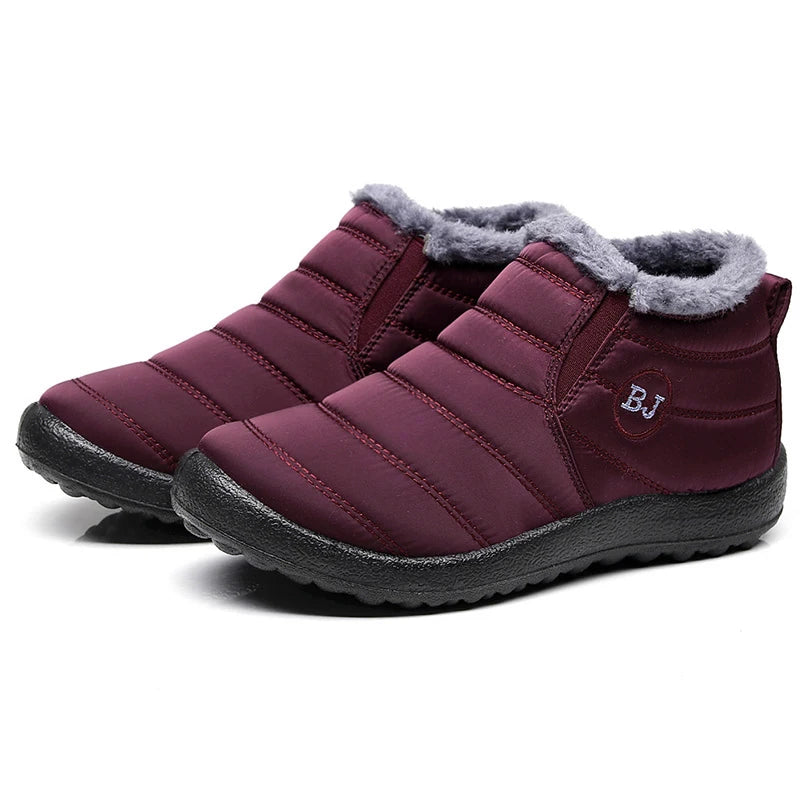 Unisex Snow Warm Boots  Slip-On Winter Shoes Fashion Shoes Waterproof Ankle Work Boots For Men & Women
