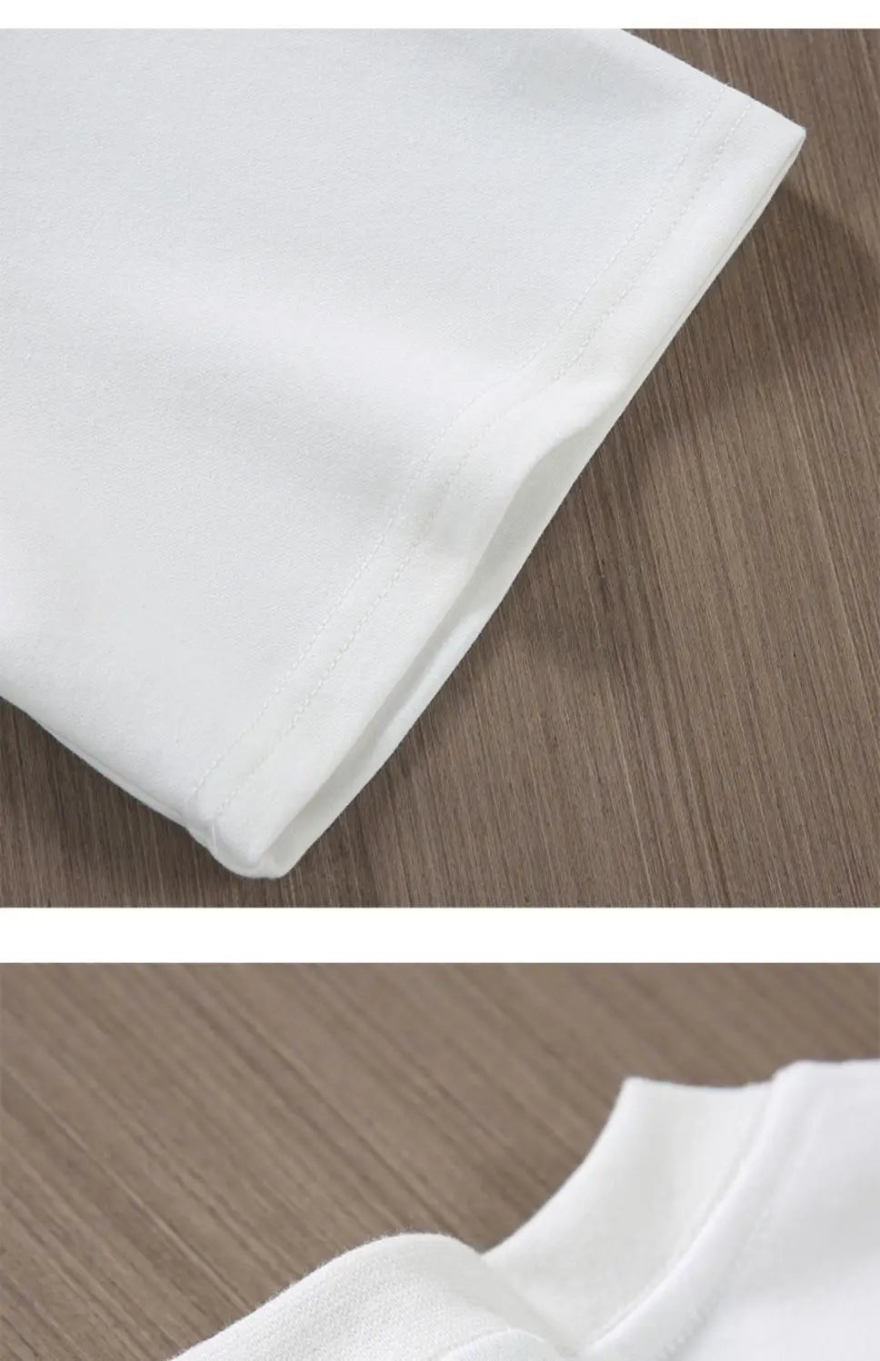 Zwart-wit GSM 500g zwaar T-shirt van puur katoen, verdikt, ronde hals, korte mouwen, drienaalds T-shirts met halve mouwen