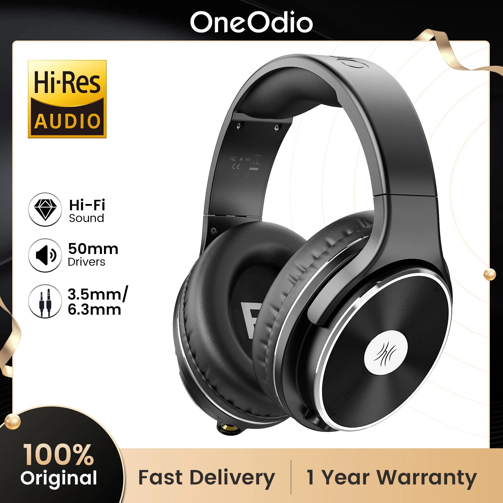 OneOdio Studio HIFI Closed Back Over Ear Wired Dual Jack Professional Studio Monitor Mixing Recording Headphones for Guitar PC