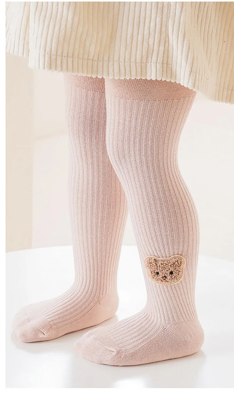 New Autumn Kids Pantyhose Children Cartoon Bear Leggings Girls Outwear Render Pants Girls