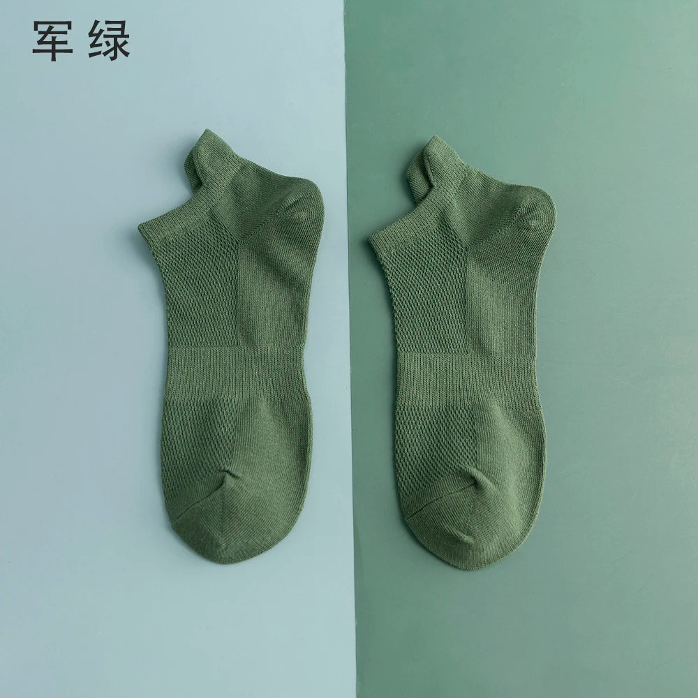 10/20 Pair Summer Men's Mesh Breathable No-Show Socks Fashion Casual Ankle Sports Cotton Socks For Men
