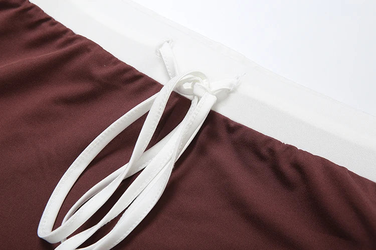 Casual Women 2 Piece Set Tracksuit Stretch Sporty Polo Neck Crop Tops + Wide Waist Shorts Matching Streetwear Outfits