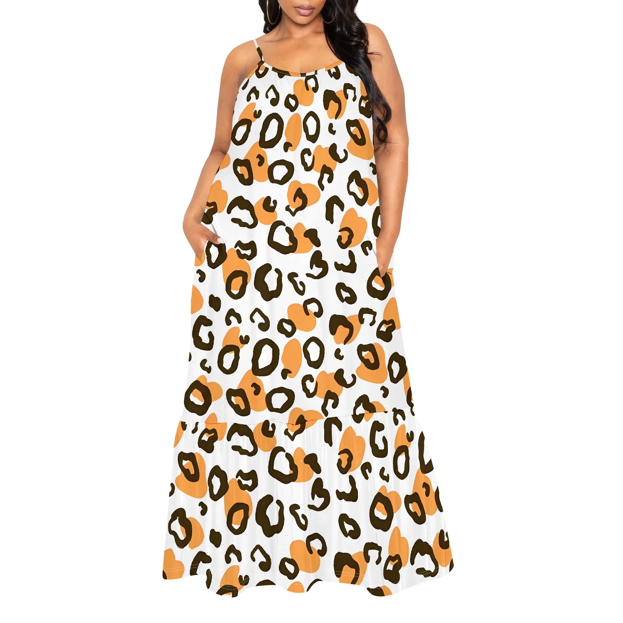 Leopard Print Off-Shoulder Maxi Dress for Women