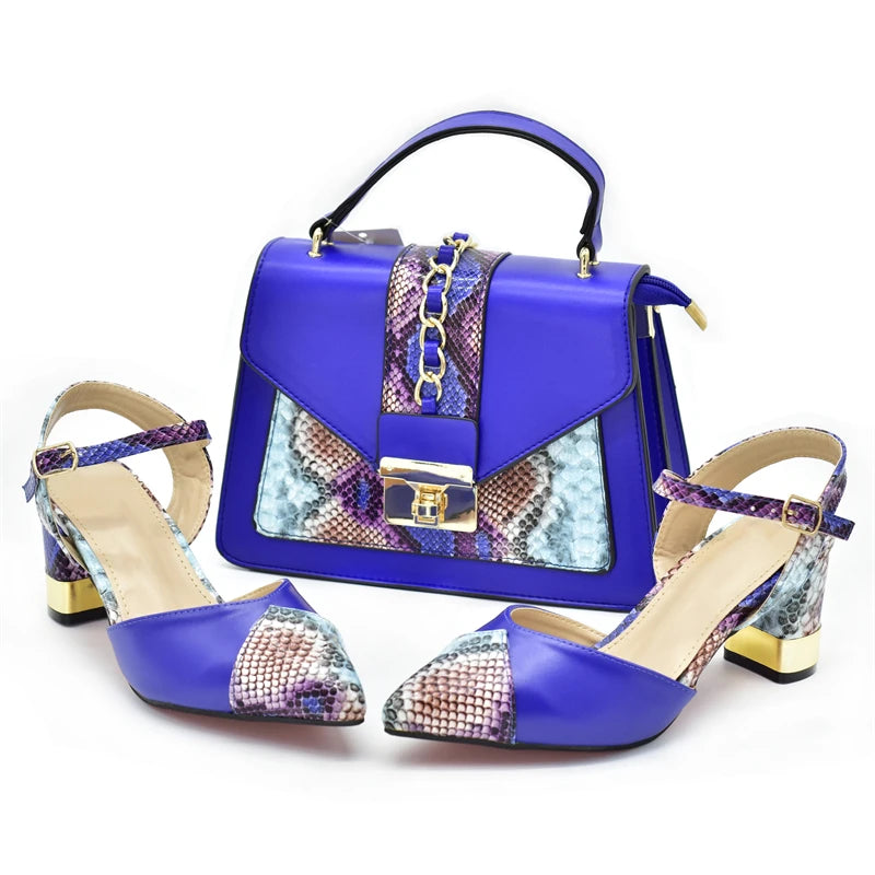 Women's Designers Italian Shoe and Bag Set for Nigerian Ladies' Luxury Party Shoes With Sexy High Heels