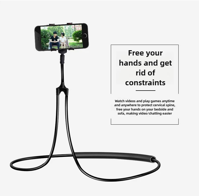 Rotatable Lazy Neck Phone Stand Holder 360 Degree Mobile Necklace Bracket Bed for Smartphones - Hands-Free Hanging Stan