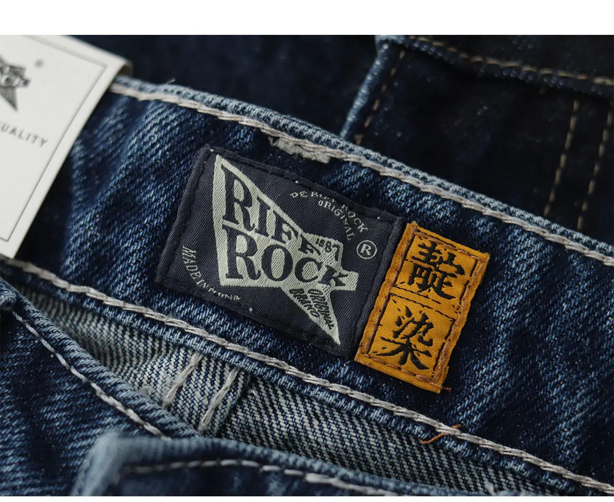 2025 Lente Nieuwe Amerikaanse Retro Primaire Kleur Denim Jeans Heren Eenvoudige 90% Katoen Gewassen Oude Casual Losse Rechte Wijde Broek