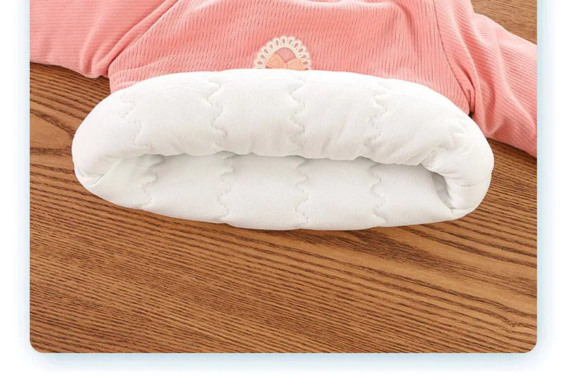 Kid's Winter Blouse 1-5Y Girls Padded Cotton Long Sleeve T-shirt Children's Thickening Warm Bottoming Shirt