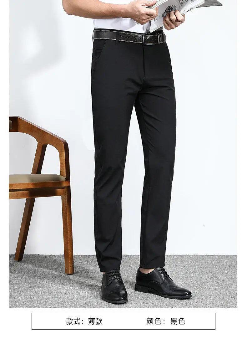 Stretchable Men's Dress Pants, Classic Trousers for Versatile Wear, Comfort & Style Combined Sizes 28-40