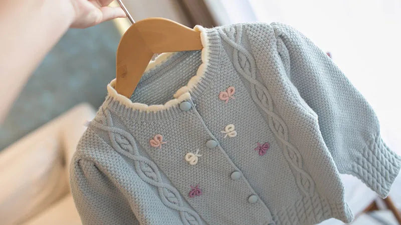 New Autumn Kids Sweater Cute Bow Girls Knitwear Clothes Knit Korean Version Children's Cardigan Tops 2-6T Girls