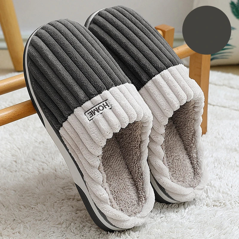 Men's Fur Fluffy Winter Warm Plush Slippers For Indoor and Outdoor Use Anti-Slip Cotton Fuzzy Shoes