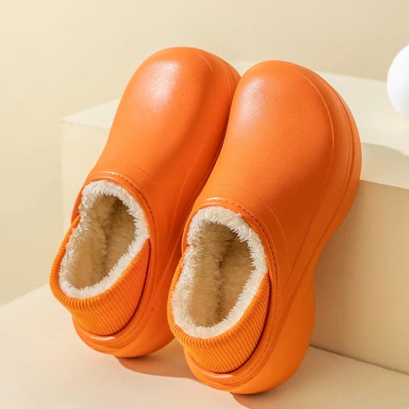 Women's Winter Warm Flat Slippers With Soft Fluffy Cosy Cotton Thick Bottom and Non-Slip Sole Suitable For Home and Outdoor Use Ladies Shoes