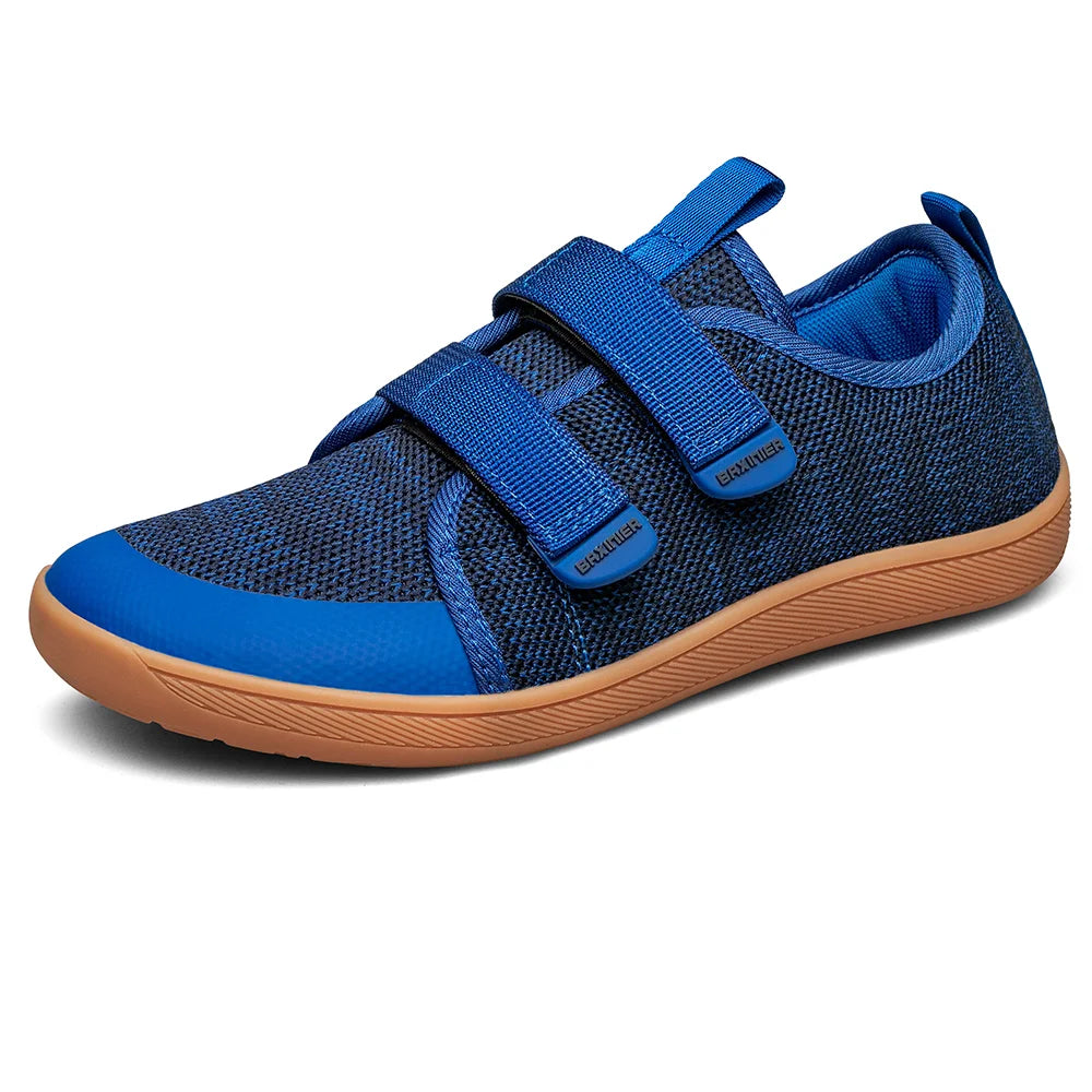 Nieuwe kinderschoenen op blote voeten, crosstrainer, ademend, comfortabele gebreide zool, meisjes- en jongenswandelschoenen, antislipschoenen voor buiten