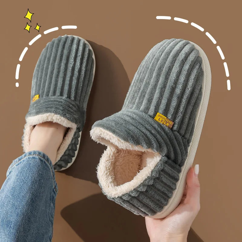 Unisex Warm Plush Fur Winter Slippers Indoor and Outdoor Fluffy Warm Fuzzy House Shoes With Fuzzy Soft Furry For Men & Women