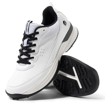 Men's Wide Golf Shoes Professional Outdoor Water Resistant Golf Shoes for Course with Spikes