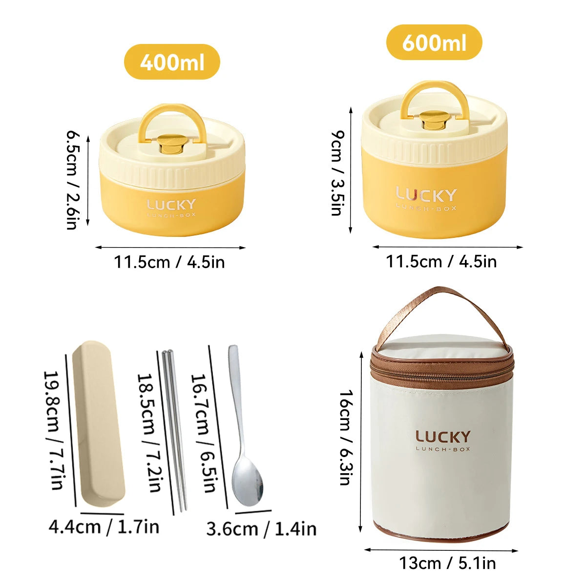 WORTHBUY Bento Lunch Box Set, Portable Keep Warm Lunch Container With Insulated Bag, 18/8 Stainless Steel Thermal Food Container