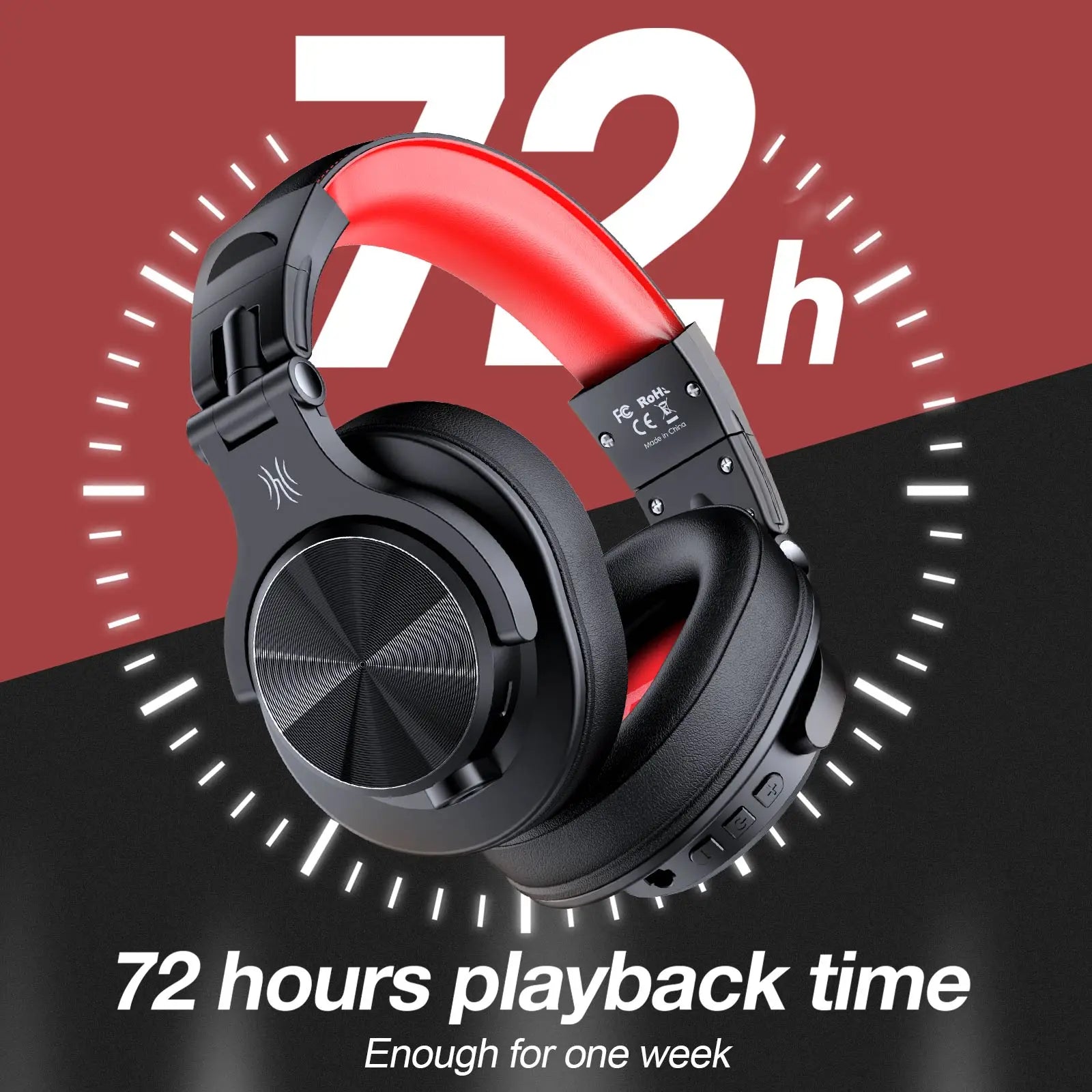 Oneodio Fusion A70 Wireless Bluetooth Headphones Bluetooth 5.2 Headphones Hi-Res Audio Over Ear 72H Playtime Professional Stud