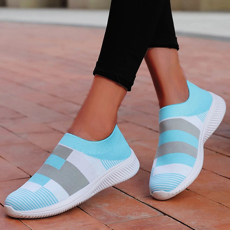 Fashion Women Sneakers Flat Shoes Woman Vulcanized Sneaker Women Slip On Sock Shoes Plus Size Women's Sneaker Zapatos De Mujer
