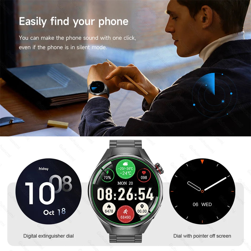 2025 True AMOLED Smart Watch Full Touch Screen 466*466 HD Health Tracker Voice Call Smartwatch For Men & Women - Compatible with Xiaomi & Huawei IOS