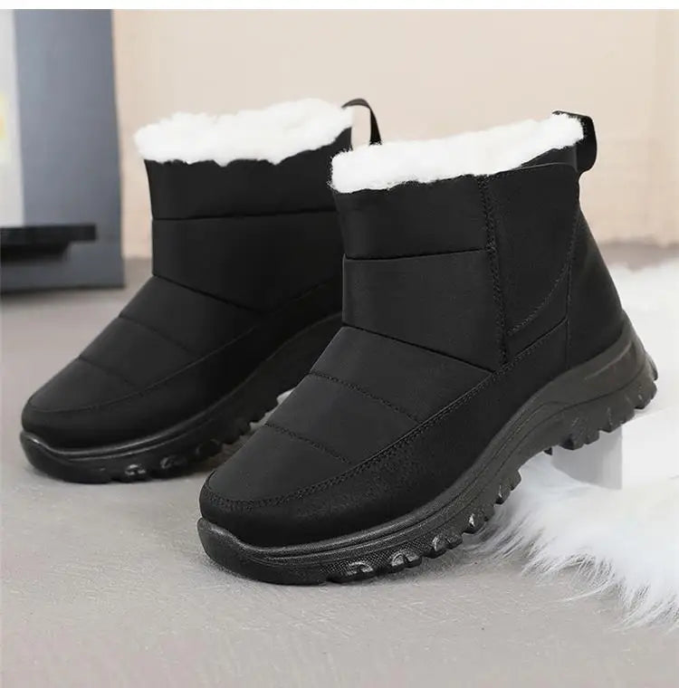 Snow Women's Boots Plush Women Shoes Platform Shoes Women Solid Mid Women's High Boots Fashion Winter Ladies Boots Botas Mujer