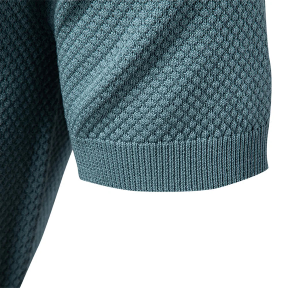 Men's Summer Breathable Polo Shirt Short Sleeve Solid Colour Casual Polo Shirts for Men Lightweight Stretch Polo ﻿