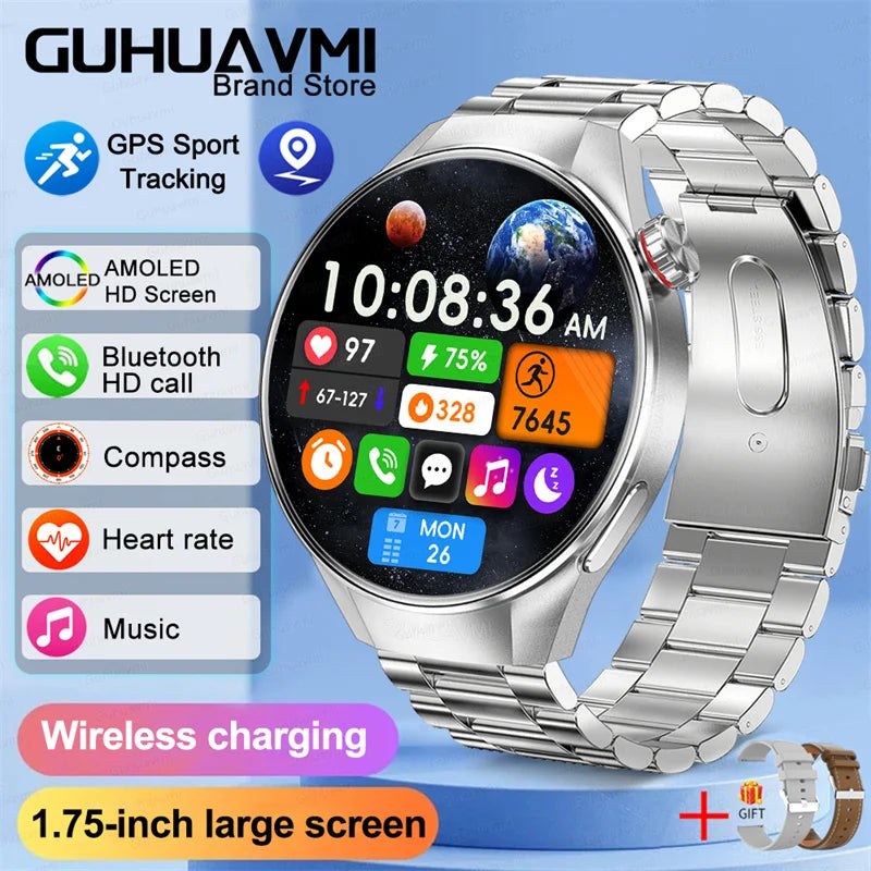 2025 True AMOLED Smart Watch Full Touch Screen 466*466 HD Health Tracker Voice Call Smartwatch For Men & Women - Compatible with Xiaomi & Huawei IOS
