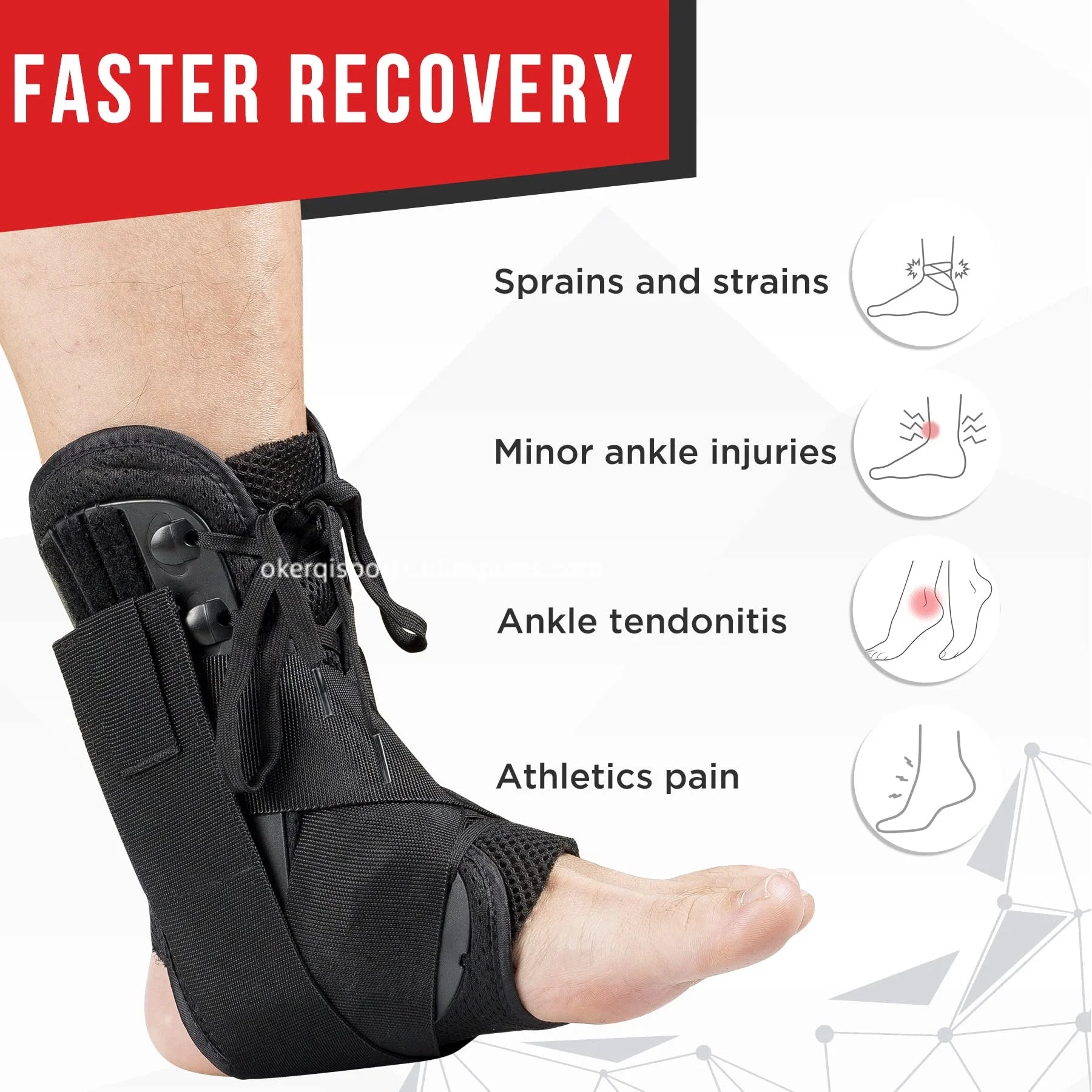 1PC Sports Ankle Brace And Support For Achilles Tendonitis, Joint Pain & Swelling - Heel Spur Ankle Stabilizer Brace & Tendon Protection