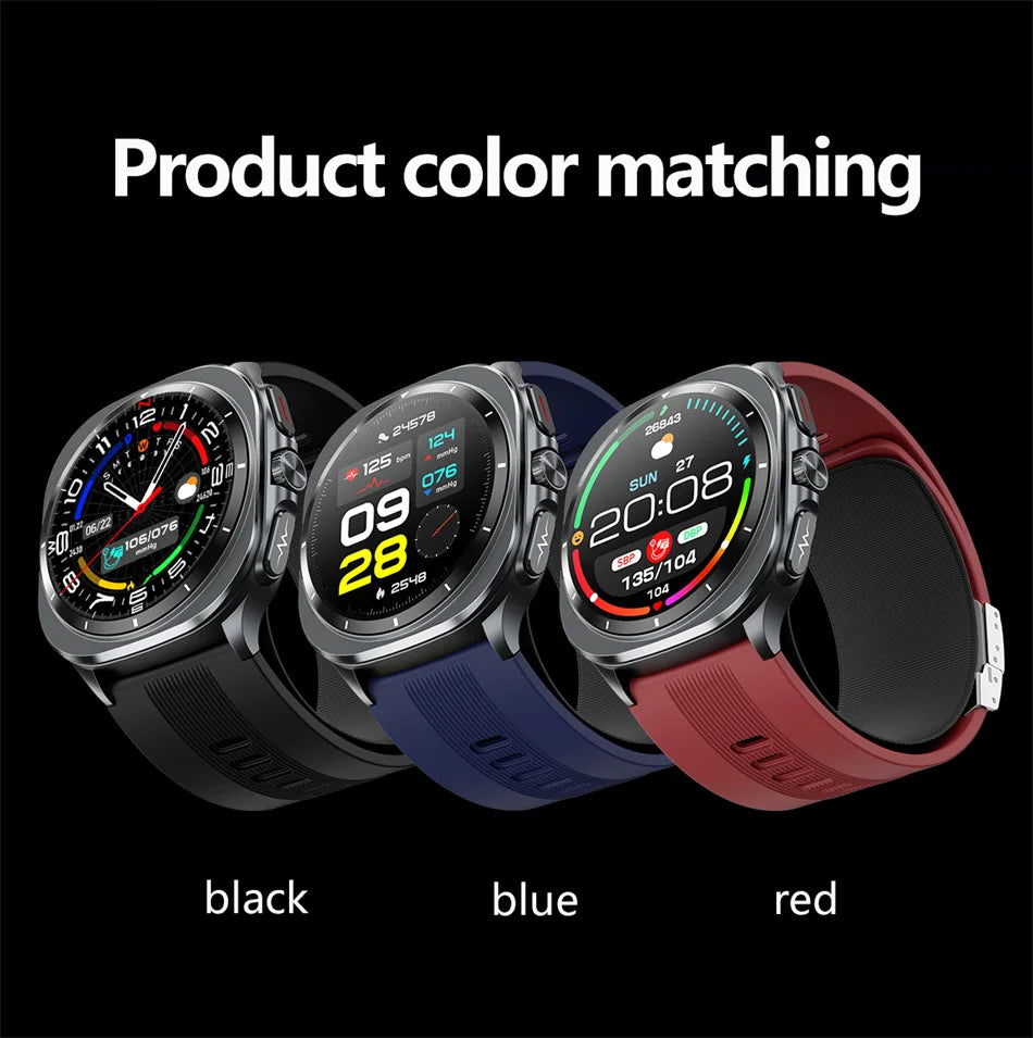 2025 Health track Smartwatch Air Pump Airbag True Blood Pressure Health Measure Smart Watch Men Women Blood oxygen BT Call
