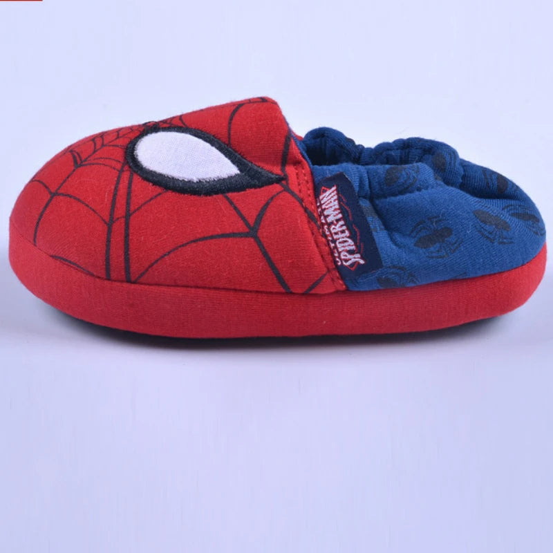 Unisex Adult & Children Indoor Home Slippers Heel Cotton Anti-Skid Floor Children's Shoes Breathable Cartoon Red Slippers Size 26-46