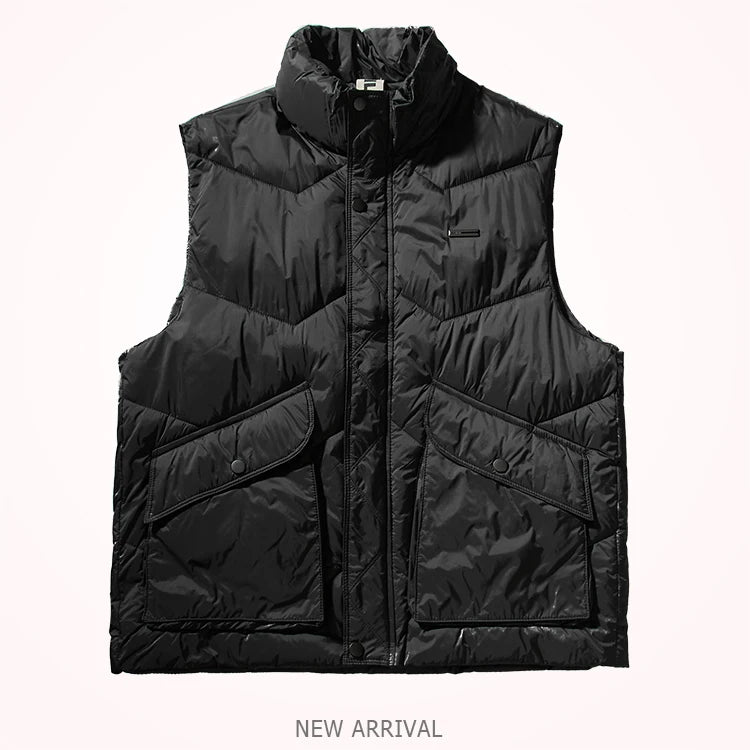 Herfst en winter Nieuw Japans retro katoenen gewatteerd cargovest Herenmode Verdikt casual multi-pocket broodjasje