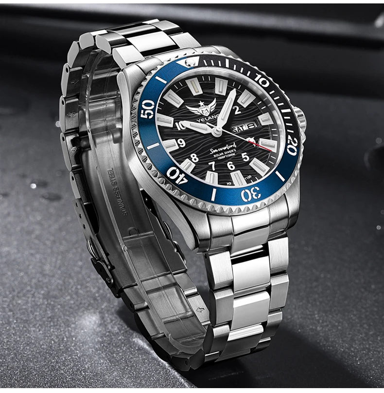 Yelang V1217 42mm Japan Eco-Drive Solar Watch Men's Watch 300M Diver Watch  30ATM Professional Waterproof  Sapphire Luminous