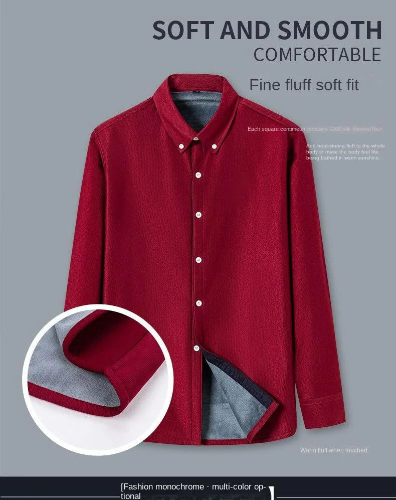 Reversknopf Allgleiches Stickerei Warme Hemden Herrenbekleidung Herbst Neue Übergroße Casual Tops Lose Koreanische Hemd