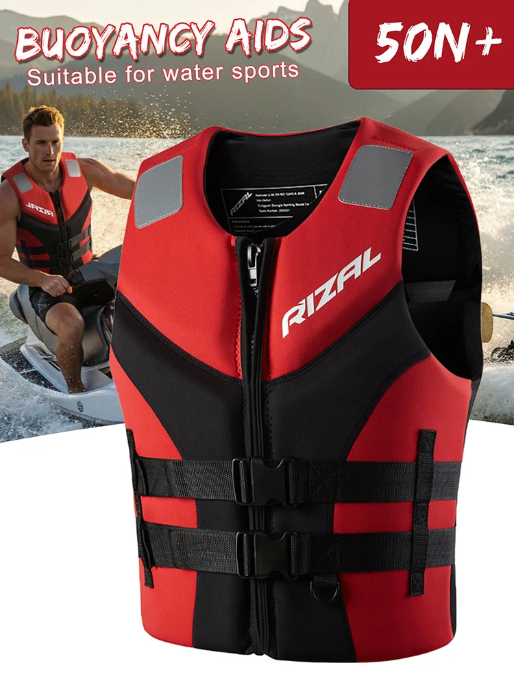 Adult Life Jacket Vest – Buoyancy Safety Vest for Kayaking, Surfing, Wakeboarding, Boating & Water Sports