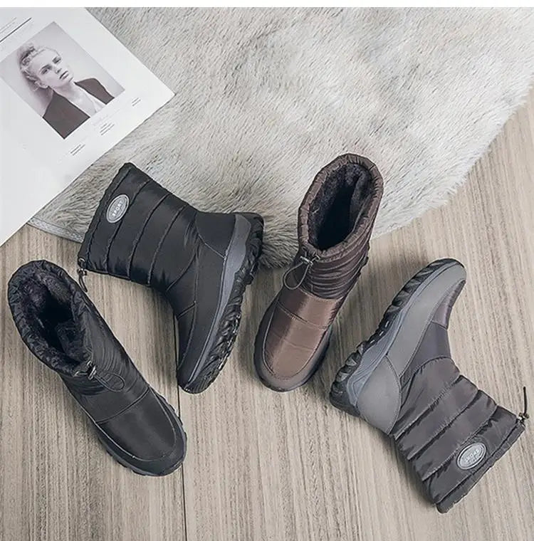 Women Boots Snow Plush Ladies Shoes Waterproof Women Shoes Zipper Boots Ladies Keep Warm Soft Botas Mujer Women's Winter Shoes