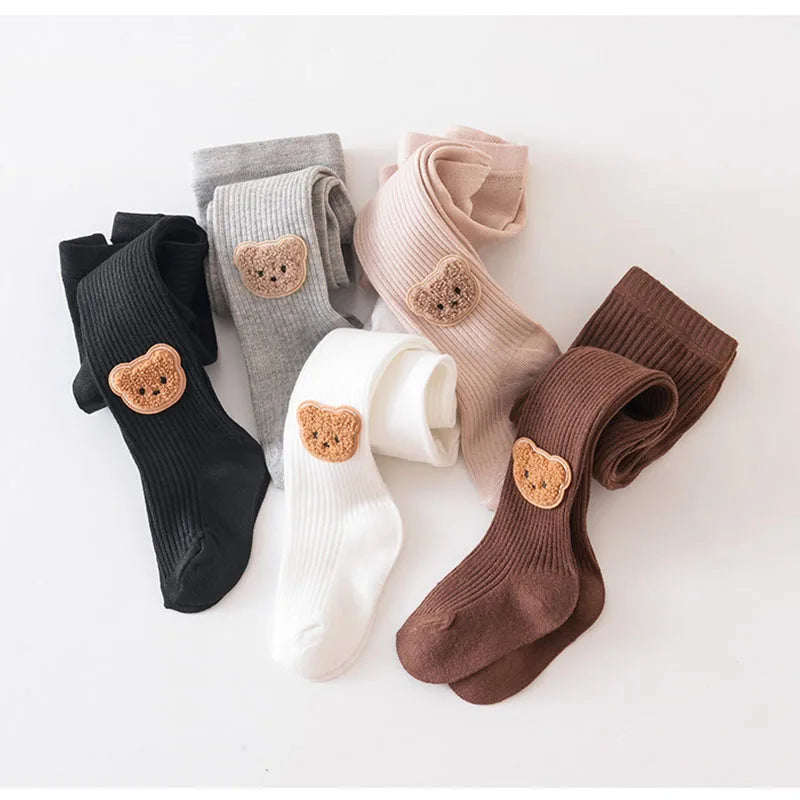 New Autumn Kids Pantyhose Children Cartoon Bear Leggings Girls Outwear Render Pants Girls