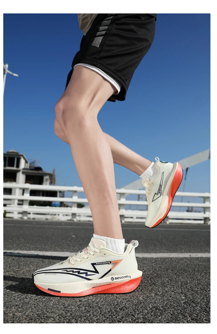 Carbon Plate Running Shoes – Lightweight Breathable Marathon Sneakers for Men & Women Non-Slip Athletic Sports Shoes