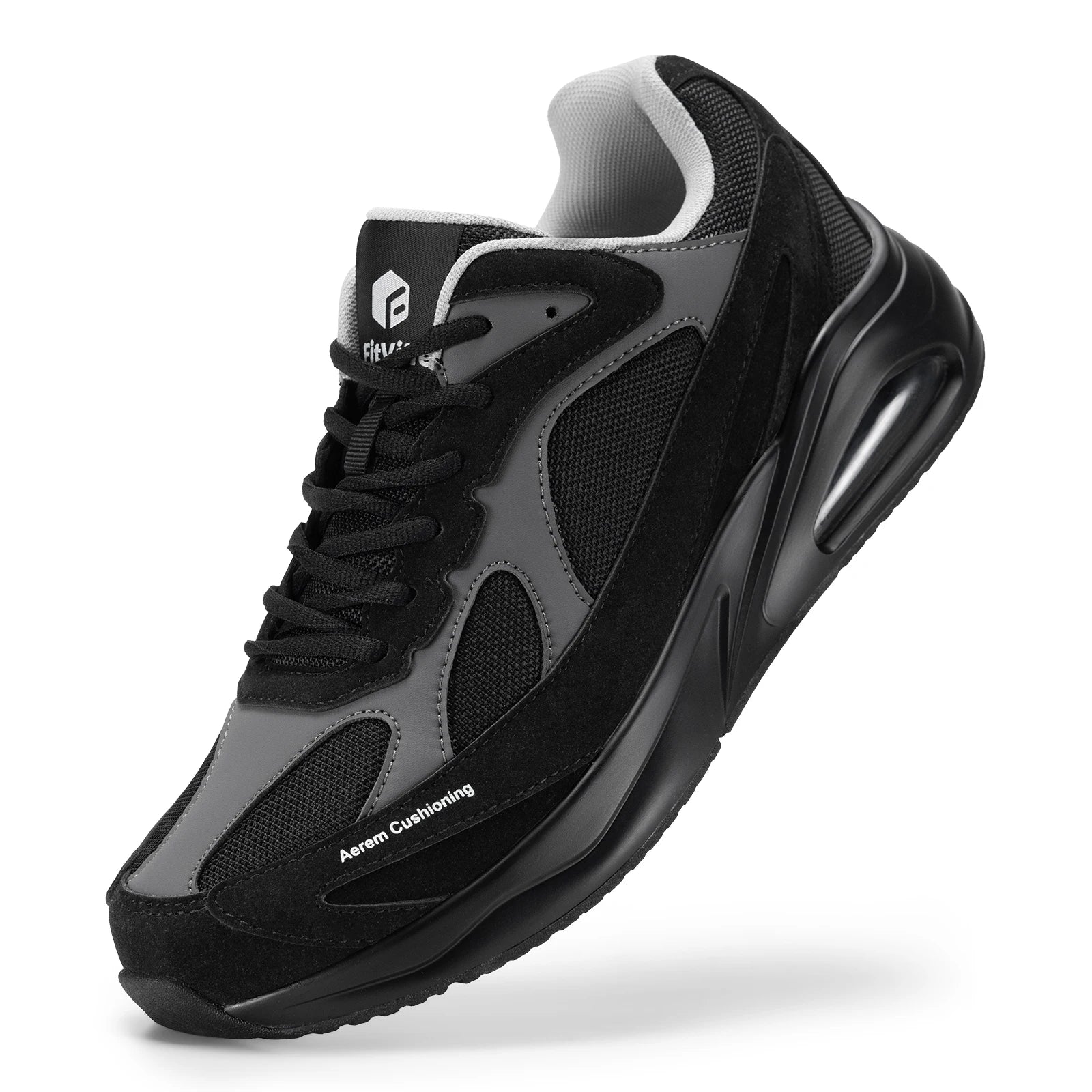 Men's Extra Wide Walking Shoes Wide Cushioned Sports Shoes For Swollen Feet Flat Feet Arch Fit Relieve Heel Pain Black