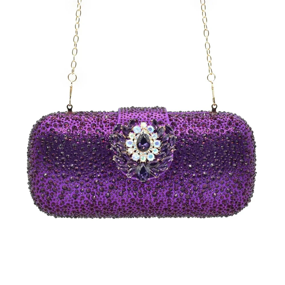 New Fashion Shoes Matching Bag Set Decorated with Crystal Ladies Wedding Party Women High Heel Pumps Luxury Rhiinestone Shoes