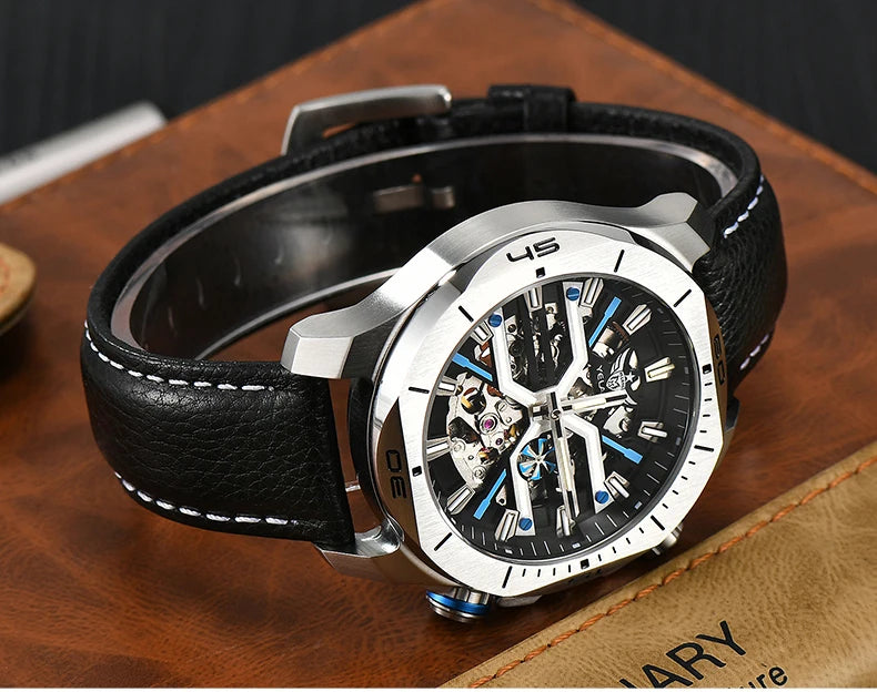 Yelang Men Dress Watch 44mm Vintage Dial Retro Business Luxury Sapphire Japan 8N40 Automatic Mechanical Waterproof 30Bar Reloj