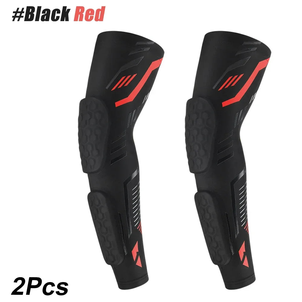 Sports Anti-Collision Padded Arm Sleeves For Protection of Elbow and Forearm During Sports - Honeycomb Pads For Men & Women