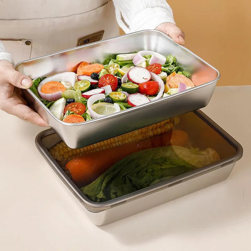 201 RVS luchtdichte dumpling bewaardoos met deksel - FoodGrade FreezerSafe Box voor maaltijdvoorbereiding en koelkastorganisatie