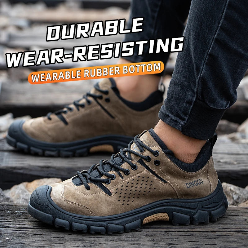 EOCENE Men’s Steel Toe Safety Work Shoes – Lightweight Anti-Smash & Puncture-Resistant Industrial Sneakers