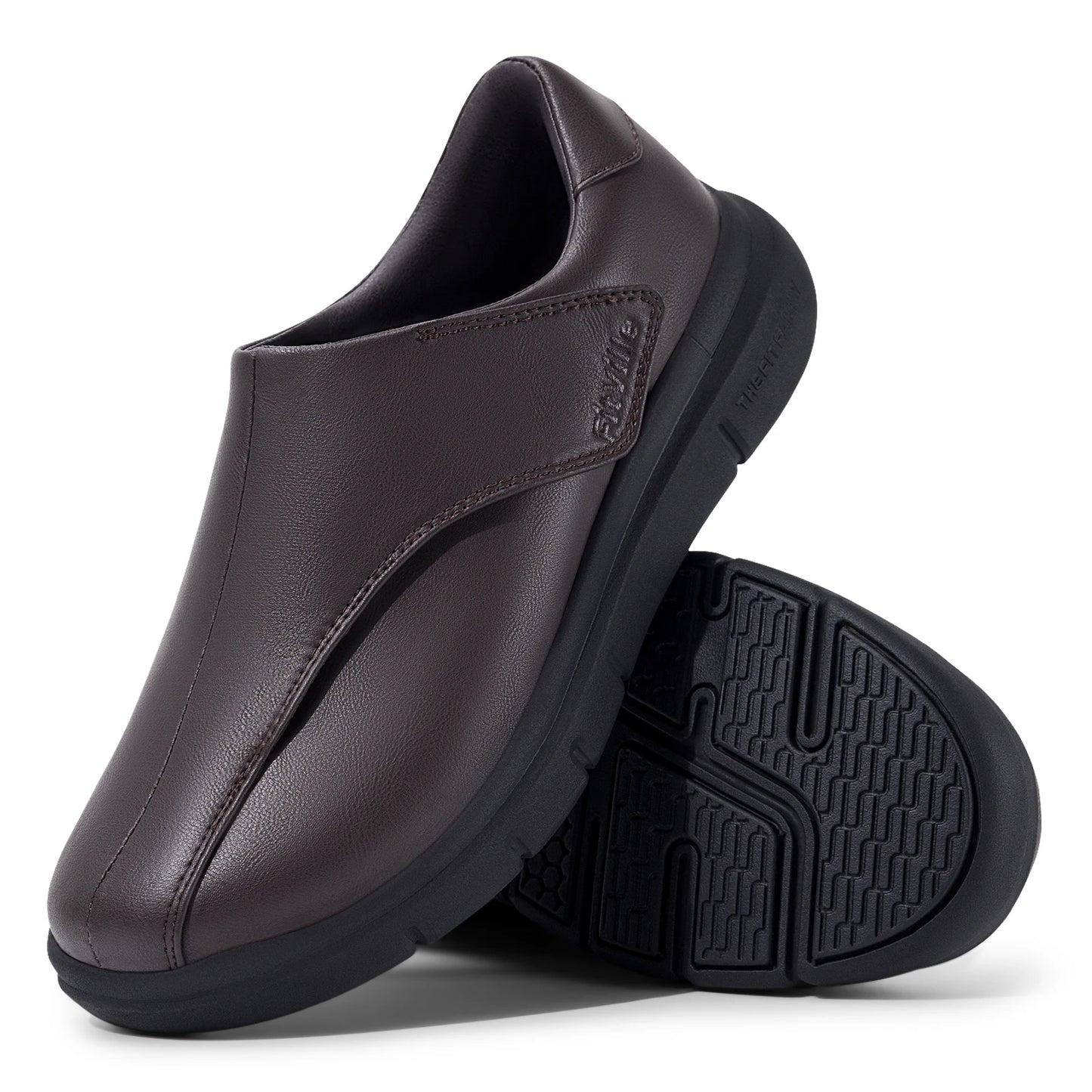 Men's Leather Shoes Diabetic Shoes Casual Oxford Shoes Adjustable Lightweight Formal Business Shoes for Swollen Feet