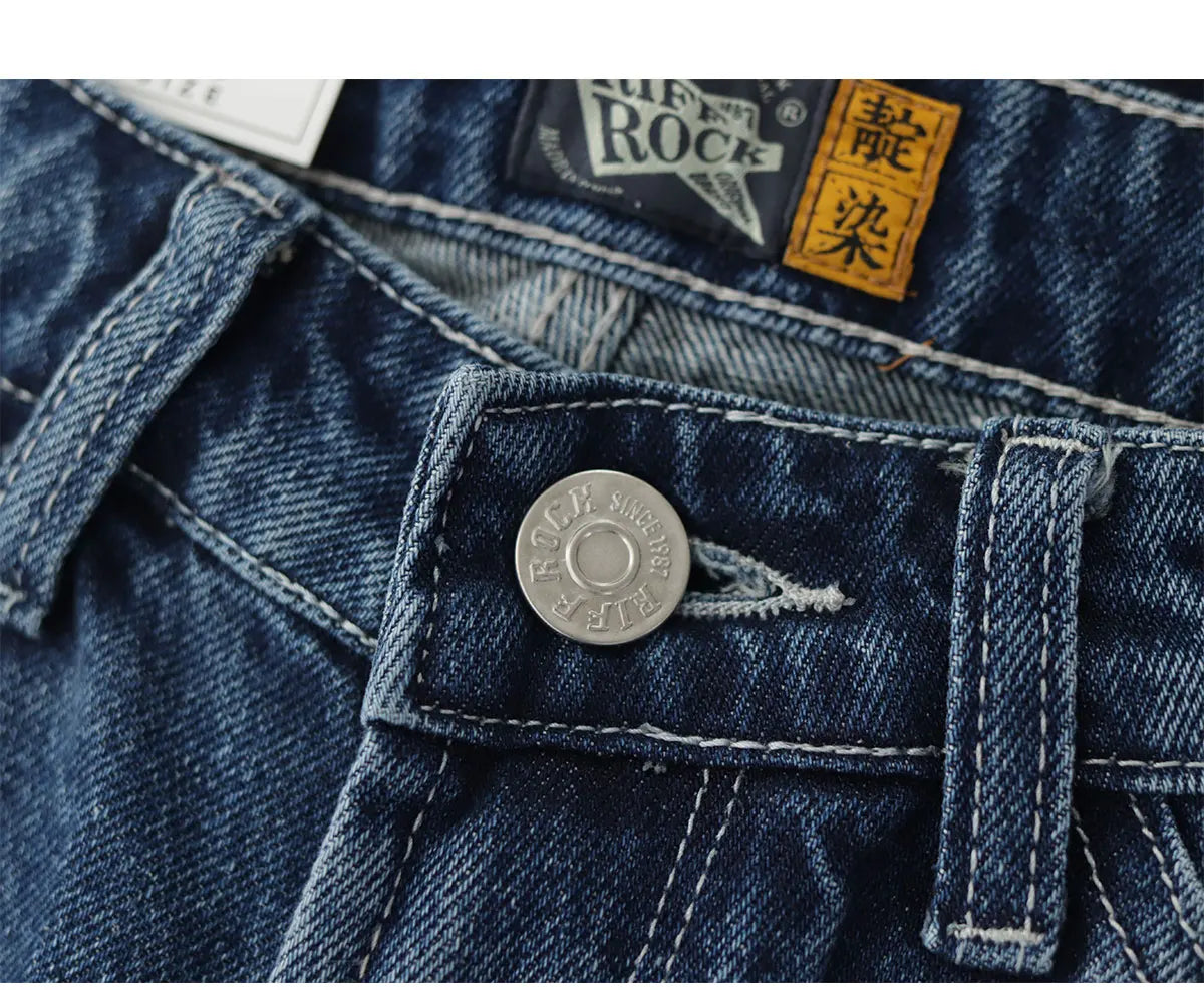 2025 Lente Nieuwe Amerikaanse Retro Primaire Kleur Denim Jeans Heren Eenvoudige 90% Katoen Gewassen Oude Casual Losse Rechte Wijde Broek