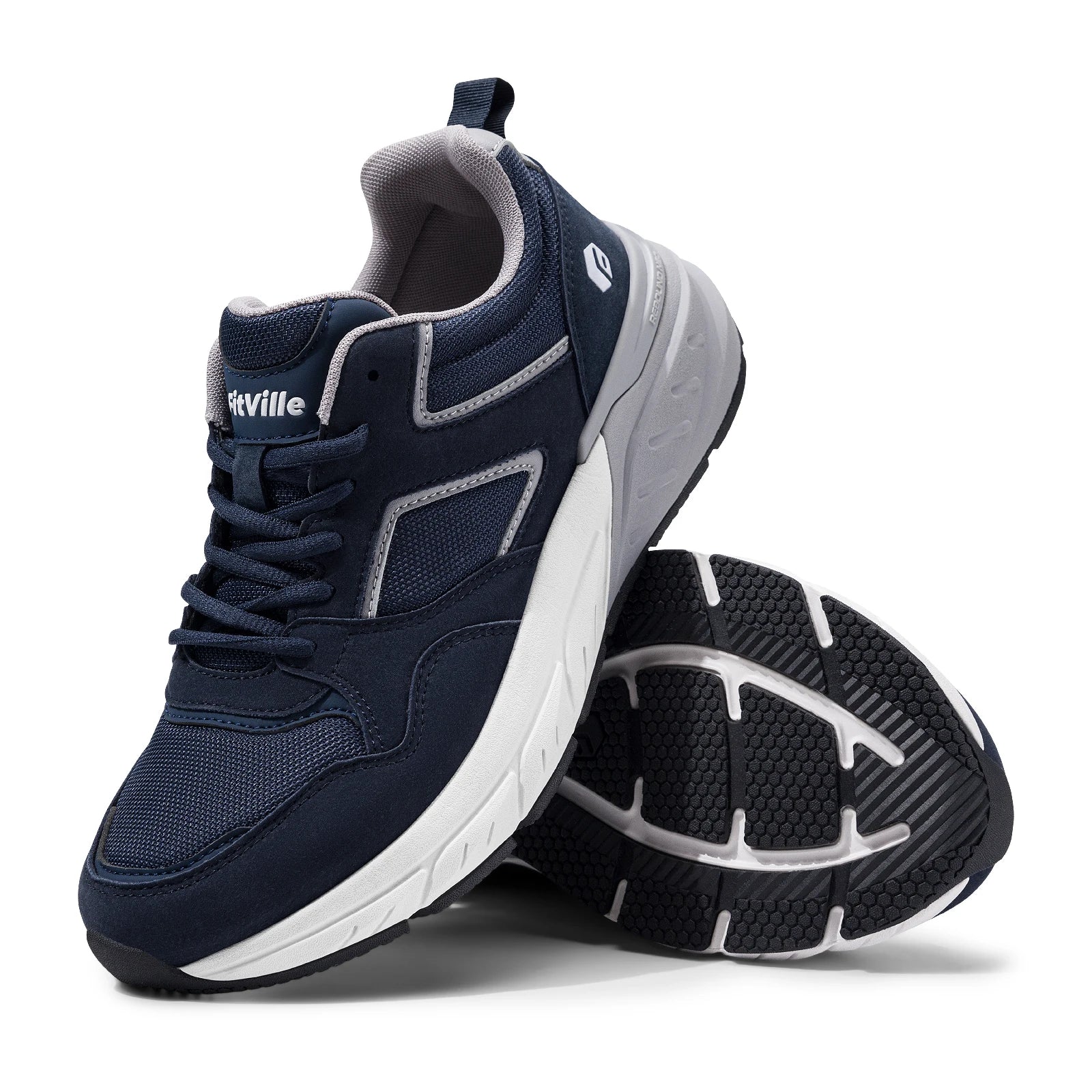 FitVille Men’s 4E Wide Running Shoes – Arch Support Sneakers for Flat Feet, Heel Pain & Plantar Fasciitis Relief